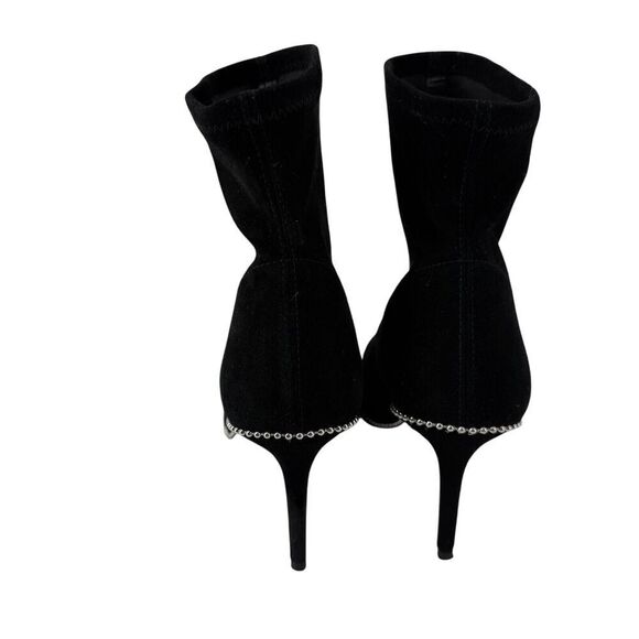 COACH Whitney Bootie Pointed Toe Ankle Boots Black Suede Size 10 B Studded Trim - Picture 5 of 10